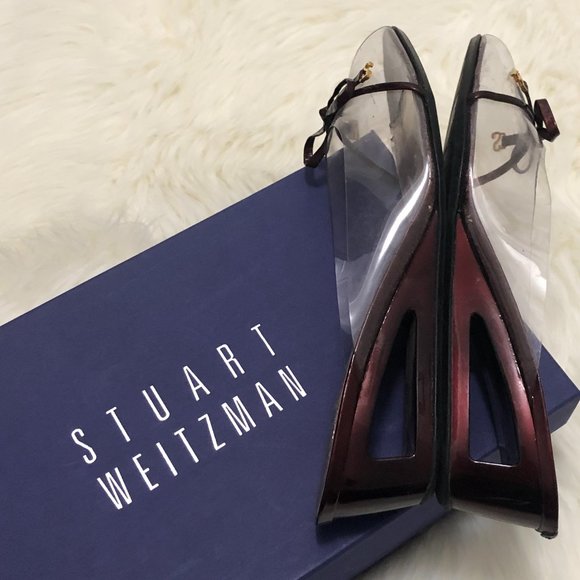 Stuart Weitzman Peep Toe Bow Wedge Heels - Size 36 - Picture 3 of 9